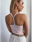 Summer top with thin straps, light pink 9949 - Online store - Boutique